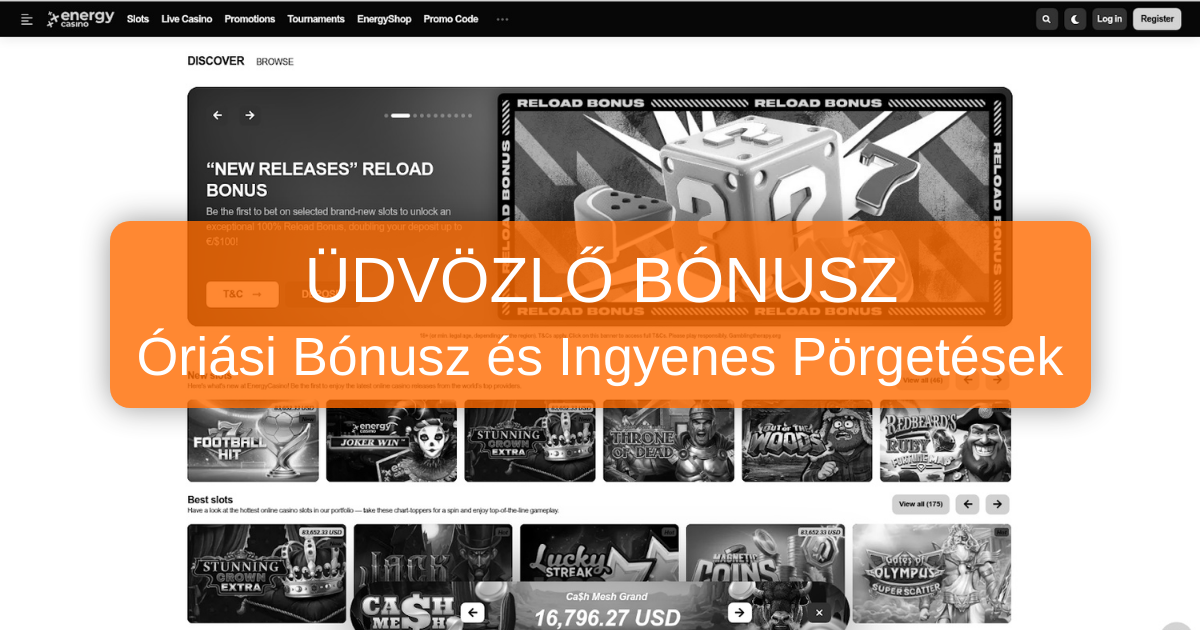 EnergyCasino - Magyarország hivatalos online kaszinó oldala